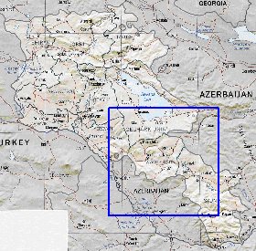 Administratives carte de Armenie en anglais