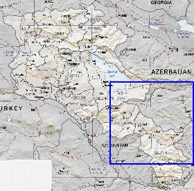 Administrativa mapa de Armenia em ingles