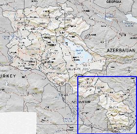 Administratives carte de Armenie en anglais