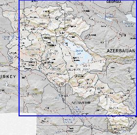 Administratives carte de Armenie en anglais