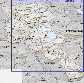 Administrativa mapa de Armenia em ingles