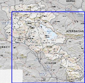 Administrativa mapa de Armenia em ingles