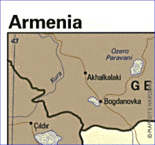 mapa de Armenia em ingles