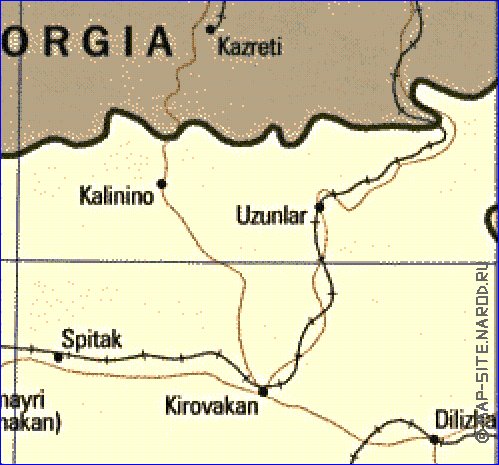 mapa de Armenia em ingles