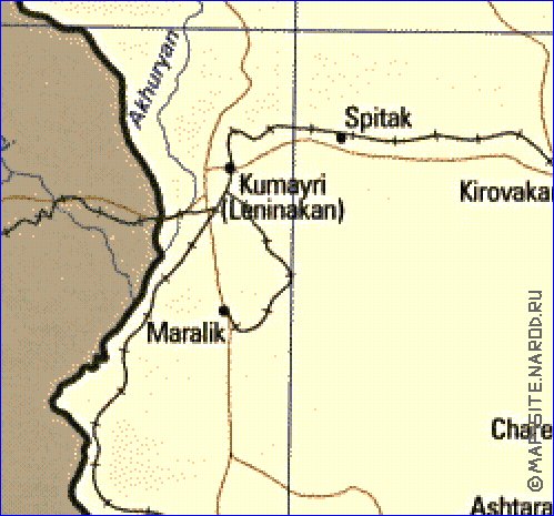 mapa de Armenia em ingles