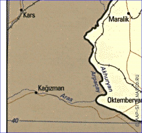 mapa de Armenia em ingles