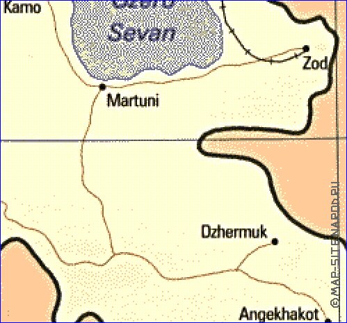 mapa de Armenia em ingles