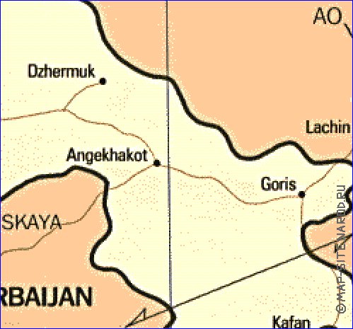 mapa de Armenia em ingles