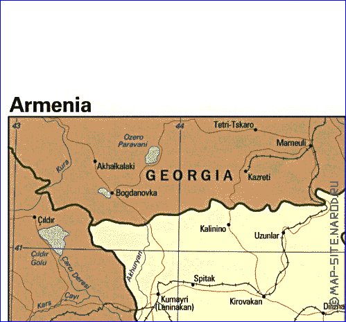 mapa de Armenia em ingles