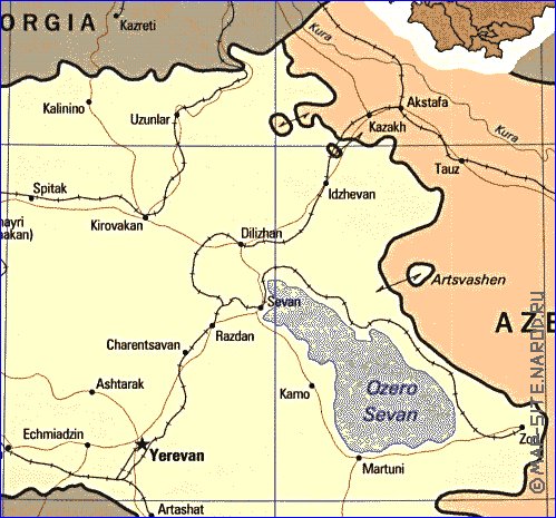 mapa de Armenia em ingles