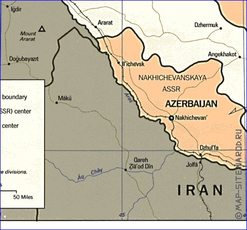 carte de Armenie en anglais