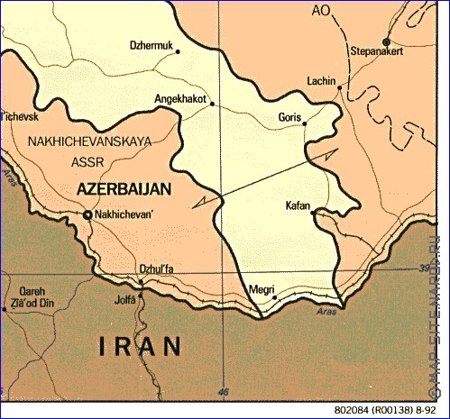 mapa de Armenia em ingles