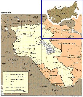 mapa de Armenia em ingles