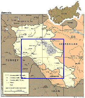 mapa de Armenia em ingles