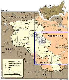 mapa de Armenia em ingles