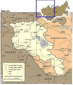 mapa de Armenia em ingles