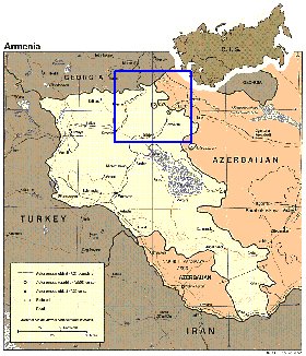 mapa de Armenia em ingles