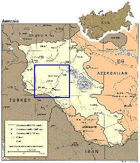carte de Armenie en anglais