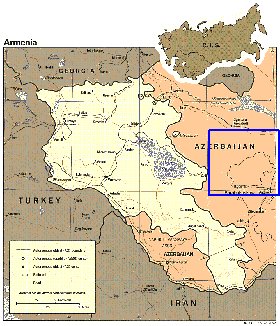 carte de Armenie en anglais