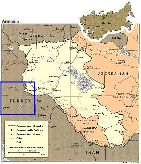 carte de Armenie en anglais