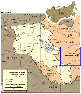 carte de Armenie en anglais