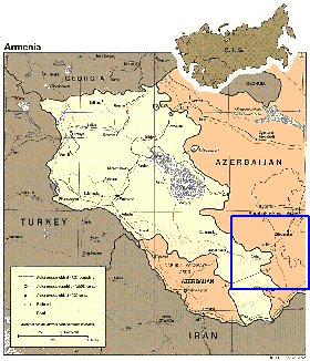 mapa de Armenia em ingles