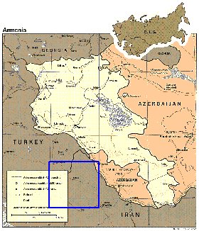 mapa de Armenia em ingles