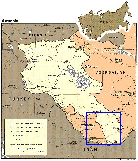 carte de Armenie en anglais