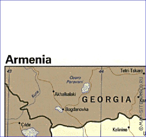 mapa de Armenia em ingles