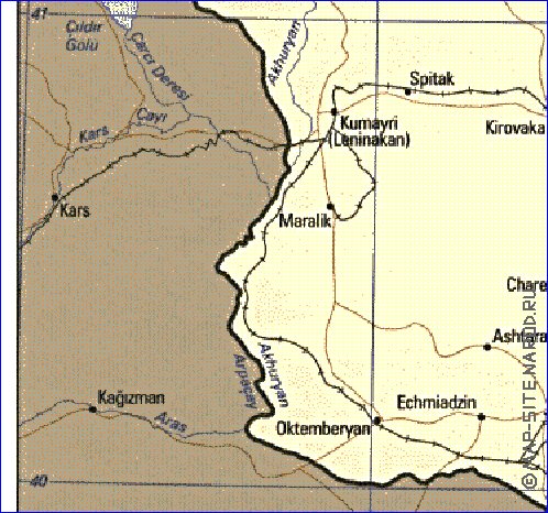 mapa de Armenia em ingles