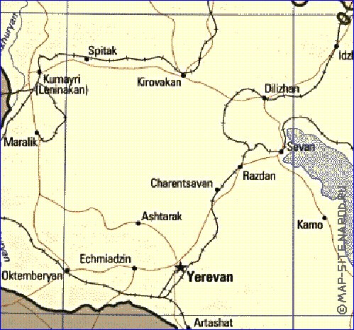 mapa de Armenia em ingles