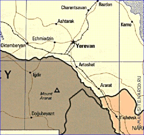 carte de Armenie en anglais