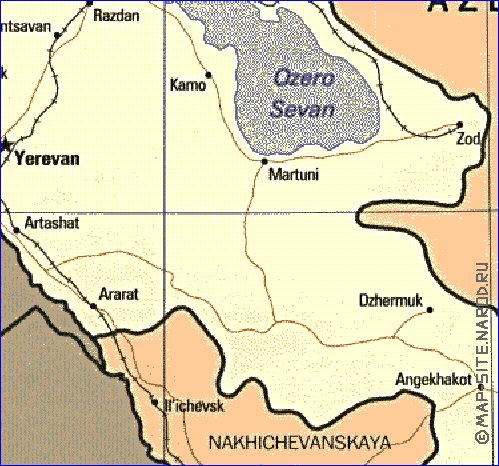 mapa de Armenia em ingles