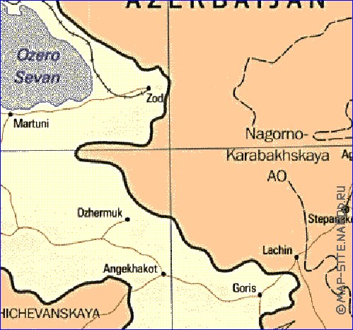 mapa de Armenia em ingles