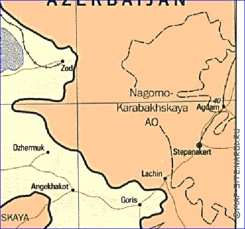 mapa de Armenia em ingles