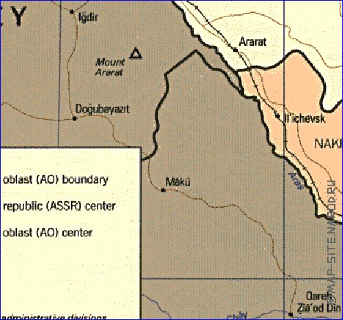 carte de Armenie en anglais