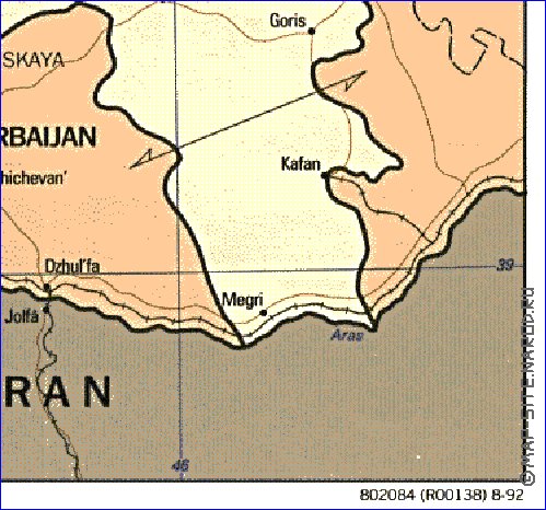 mapa de Armenia em ingles