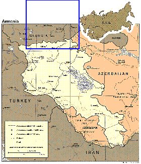 mapa de Armenia em ingles