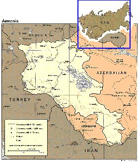 mapa de Armenia em ingles