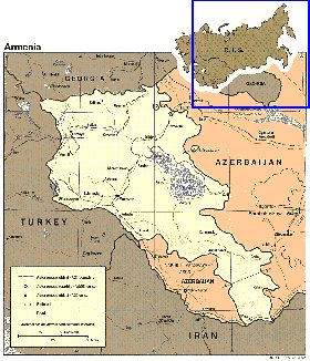 mapa de Armenia em ingles