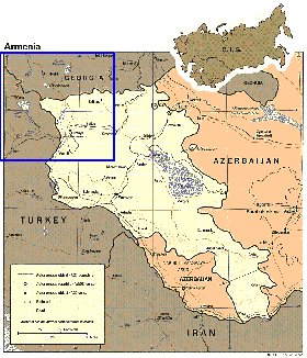 carte de Armenie en anglais