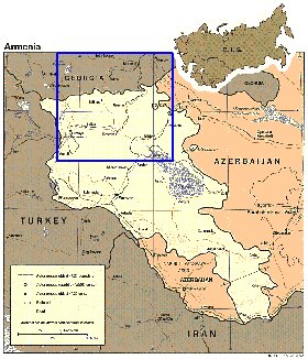 mapa de Armenia em ingles