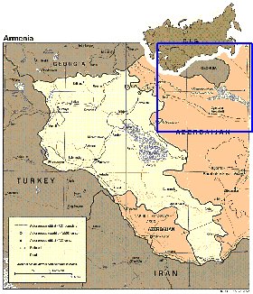 carte de Armenie en anglais