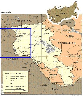 mapa de Armenia em ingles