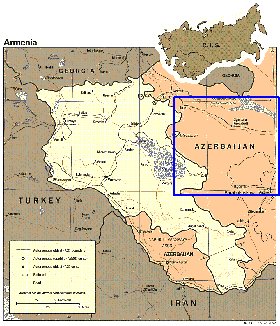 mapa de Armenia em ingles