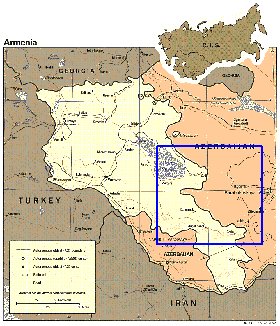 mapa de Armenia em ingles