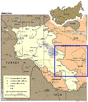 mapa de Armenia em ingles