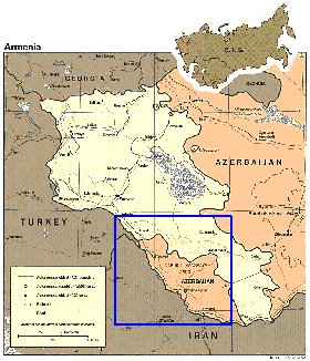 carte de Armenie en anglais