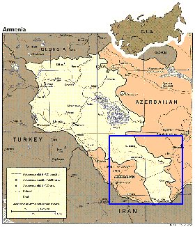 carte de Armenie en anglais