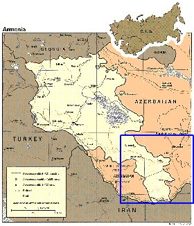 carte de Armenie en anglais